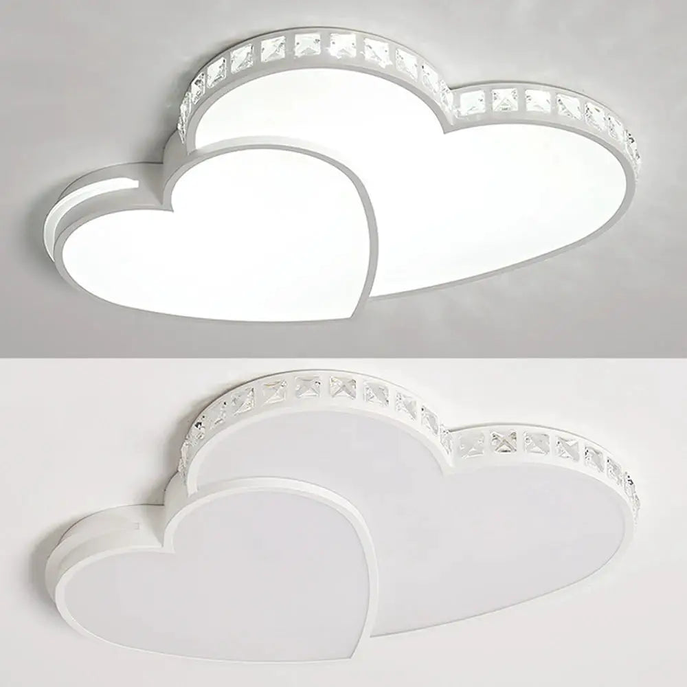 Modern Heart Shaped Ceiling Lights Crystal LED Flush Mount Lamp Cartoon Children's Room Living Room Bedroom Lamp Fixture from PriceLows™