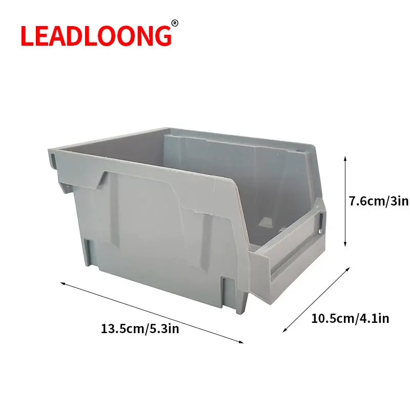 LEADLOONG Parts Bin 6/24pcs 13.5x10.5x7.6cm/5x4*3inch Gray Stackable Plastic Garage Tool Storage Box Container Organizer Bin from PriceLows™