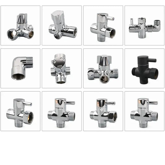 3-Way Brass Shower Arm Adapter G1/2’’ G3/4 Shower Diverter Valve For Handheld Shower Head Fixed Shower Head Bathroom Accessories from PriceLows™