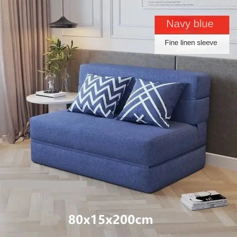 Folding sofa bed dual-purpose small apartment living room bedroom tatami rental house lazy sofa accompanying bed anti-fall pad from PriceLows™