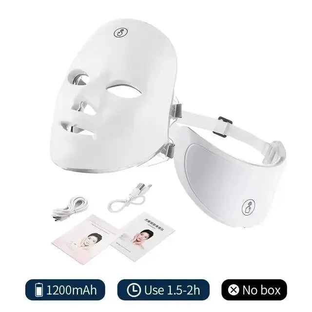 7 Colors Led Facial Mask With Neck Red Light Therapy Mask For Skin Tightening Lifting Anti-aging Bio-Light Beauty Whitening Home from PriceLows™
