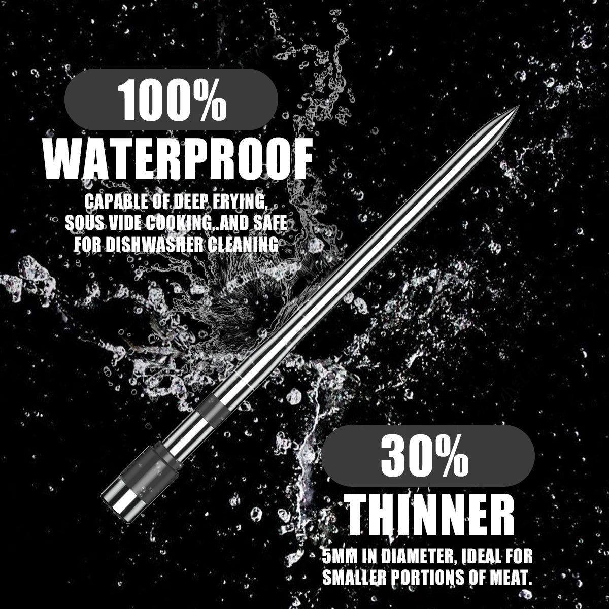Bluetooth BBQ Thermometer | Wireless Meat Probe | Temperature Alarm | All Grills