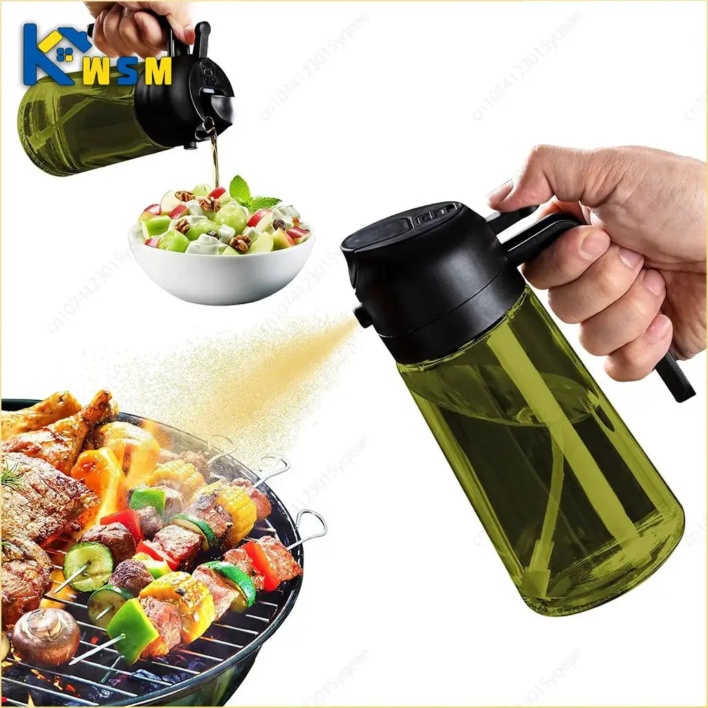 Oil Sprayer | Dark Glass Bottle For Olive Oil | 2 In 1 Function | One Size