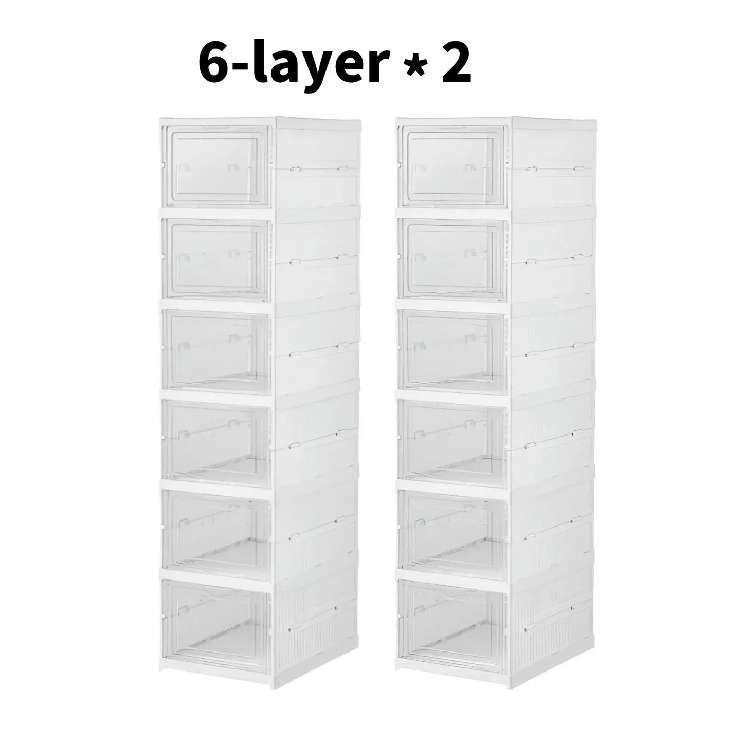 Foldable Clear Shoe Storage Organizer, Stackable Dustproof Thickened Sneaker, Shoe Box Rack Cabinet for Closet Dorm Apartment from PriceLows™