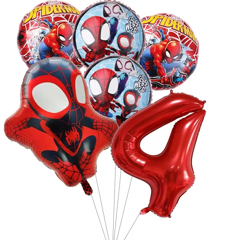 Spider Birthday Party Supplies | Disposable Tableware Set | 3D Balloon | Kids