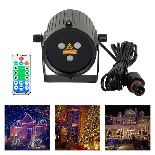 Outdoor Laser Projector | IP65 Waterproof | Remote Moving RGB | Starry Sky