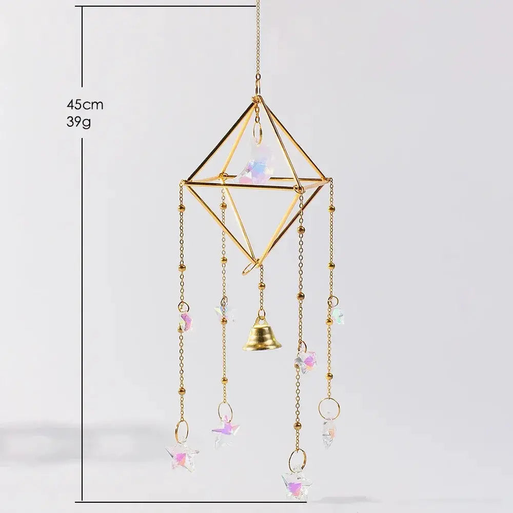 Rainbow Star Moon Wind Chimes, Sun Catcher Outdoor Window Home Decoration Garden Car Pendant from PriceLows™