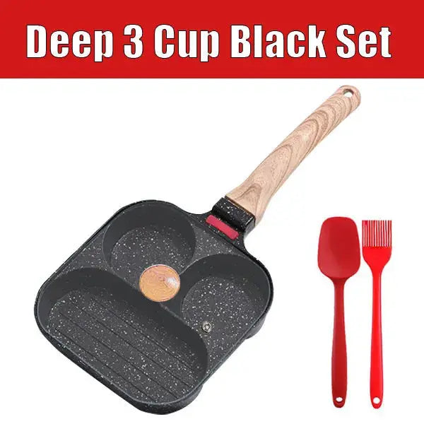 Egg Frying Pan With Lid | 3/4 Cup Capacity | Nonstick Aluminum