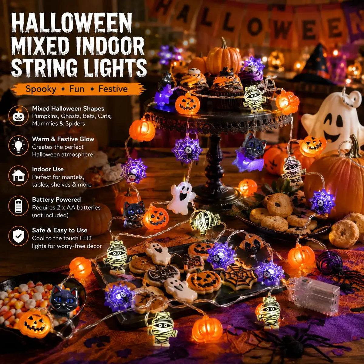 Halloween String Lights | 20 LED | Warm White | 10 Feet