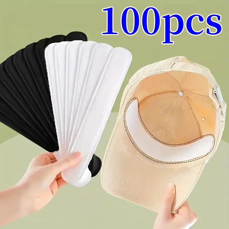 Hat Sweat Absorber Pads | Adhesive Backed | Polyester | 10 50 100 Pack
