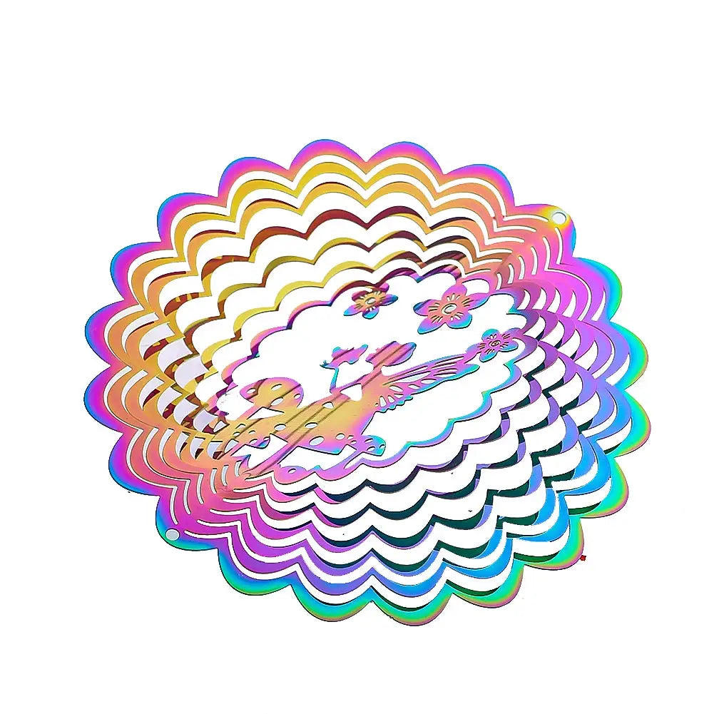 Gradient Color Fairy Wind Spinner 3D Rotating Visual Effect Wind Chimes Catcher Pendant Aesthetic Home Garden Hanging Decoration from PriceLows™