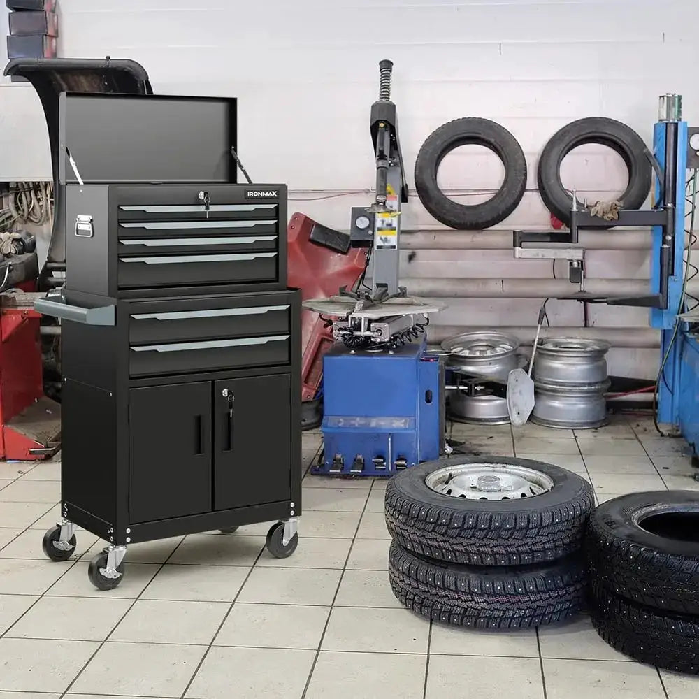 Extra Large 6-Drawer Rolling Tool Chest with Lockable Wheels, Auto Lock, and Protective Liner for Garage and Workshop Storage from PriceLows™