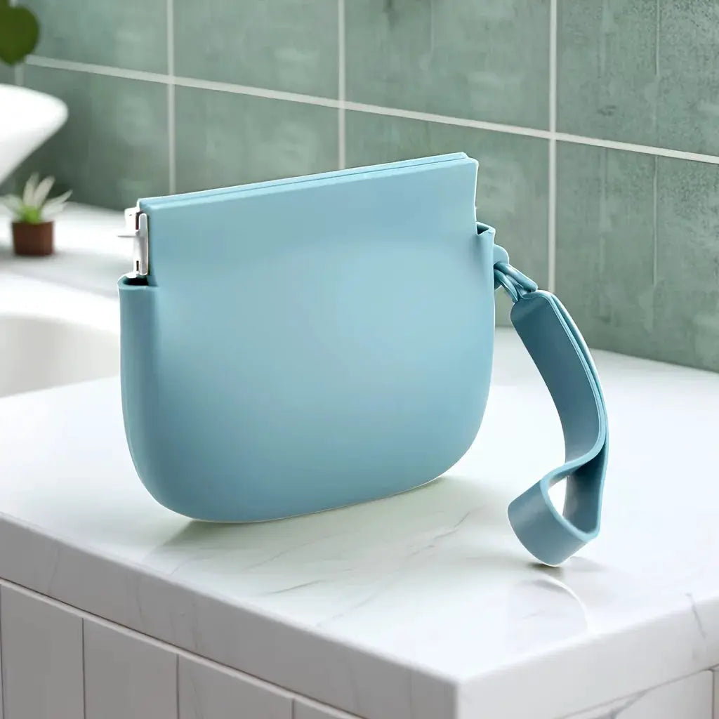 Dog Treat Bag | Silicone Construction | Secure Snap Closure | Black Blue Green