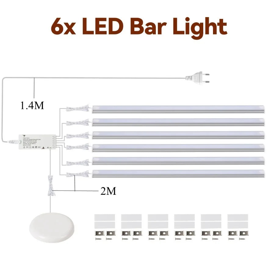 LED Under Cabinet Light | Dimmable | Touch Control USB Powered | 1-6 Pack