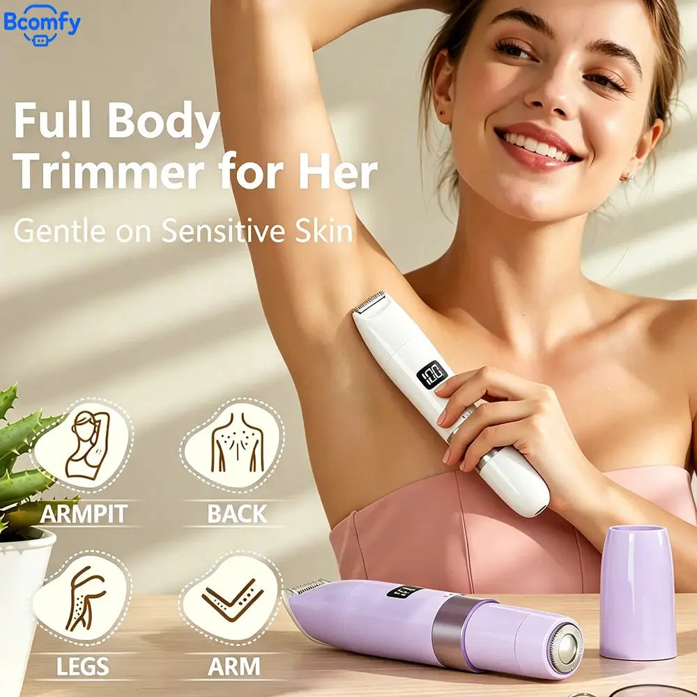 Electric Epilator | Painless Wet Or Dry | Stainless Steel Blade | Digital Display