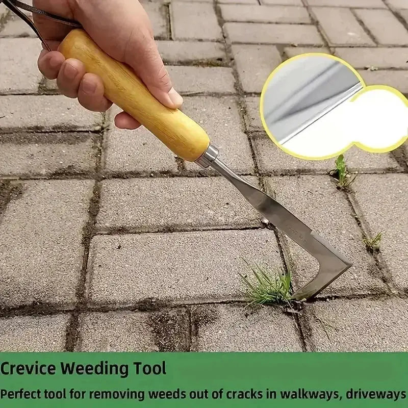 1pc 13.5inch L-shaped Stainless Steel Gap Weeding Tool Garden Hand Tool, For Clearing Weeds On Yard, Patio, Driveway from PriceLows™