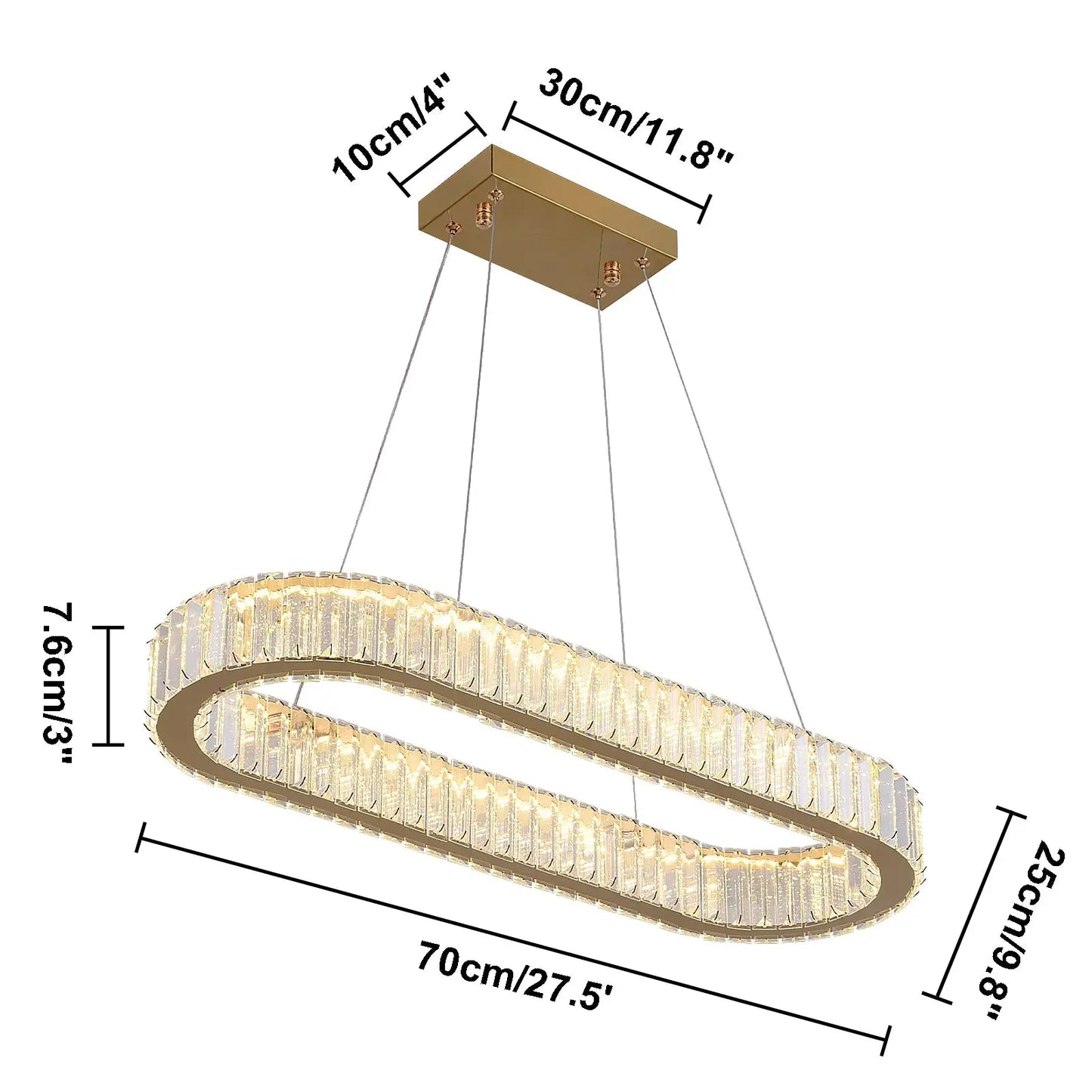 VETRULUS Modern Luxury Crystal Oval Design Led Chandelier Ceiling Lamp Nordic Pendant Hanging Light Fixture Living Bedroom Hotel from PriceLows™