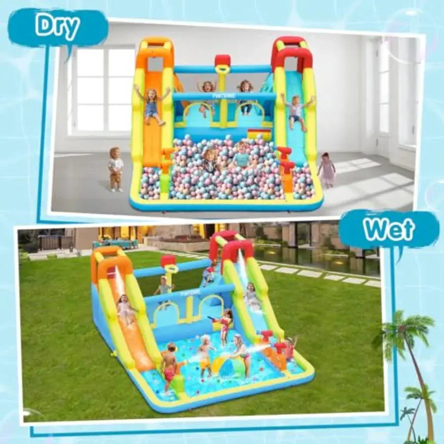 Inflatable Bounce House for Water Bounce House with Double Slides Indoor Outdoor Bounce House Water Slide with Air Blower for P from PriceLows™