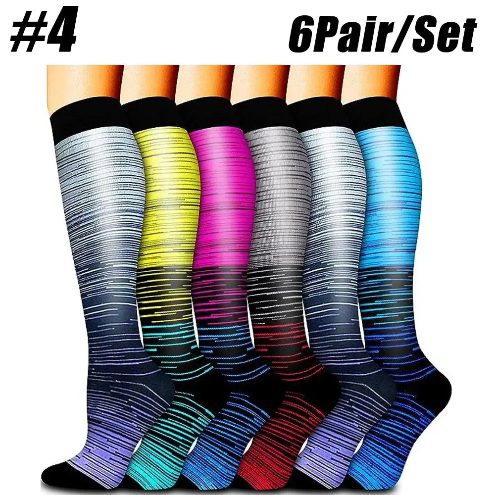 Compression Socks | 15-20 MmHg Medium Support | Unisex | 6 Pack