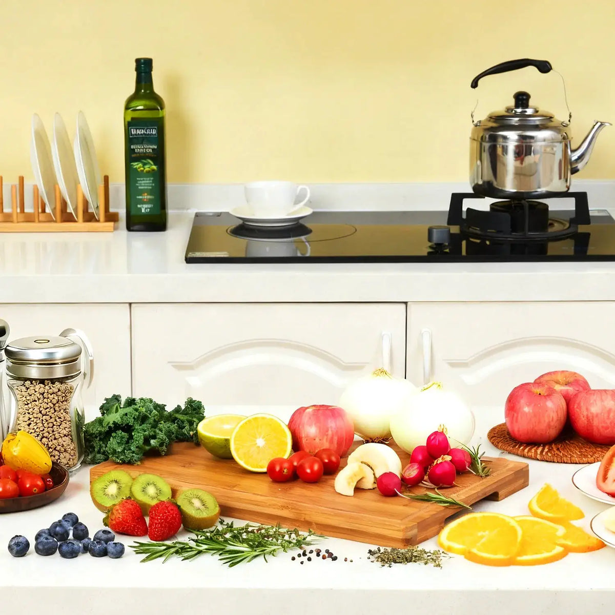 16x11 Inch Bamboo Cutting Board, Deep Juice Groove & Easy Grip Handles, Easy to | 11 Inch | Bamboo | Home