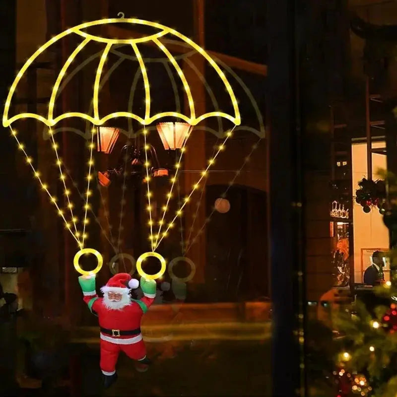 LED Christmas Parachute Lights | USB Powered | Santa Claus Design