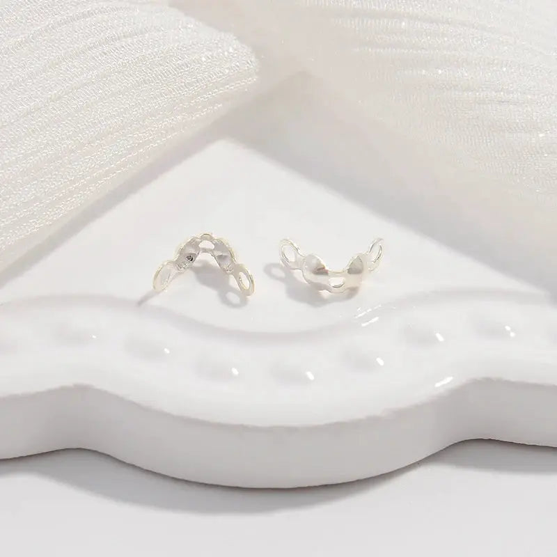 S925 Sterling Silver Bead Caps | End Crimps For Bracelet Necklace Diy Jewelry Making