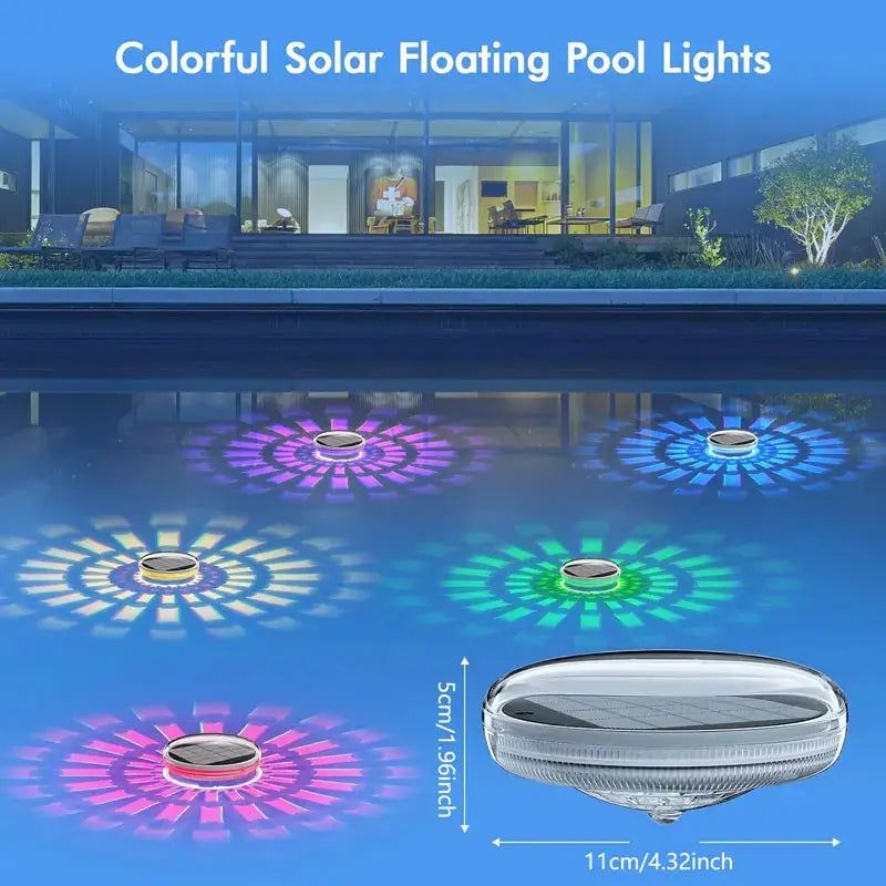 Solar Floating Light ,Pool Lights That Float with Remote Control, Modes 9 Lighting Timing Mode IP67 Waterproof for Pool Party from PriceLows™