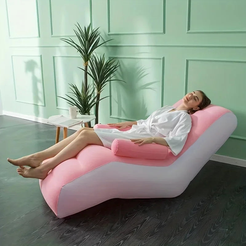 Inflatable Lazy Sofa | S Shaped Ergonomic Recliner | Flocking PVC | For Kids