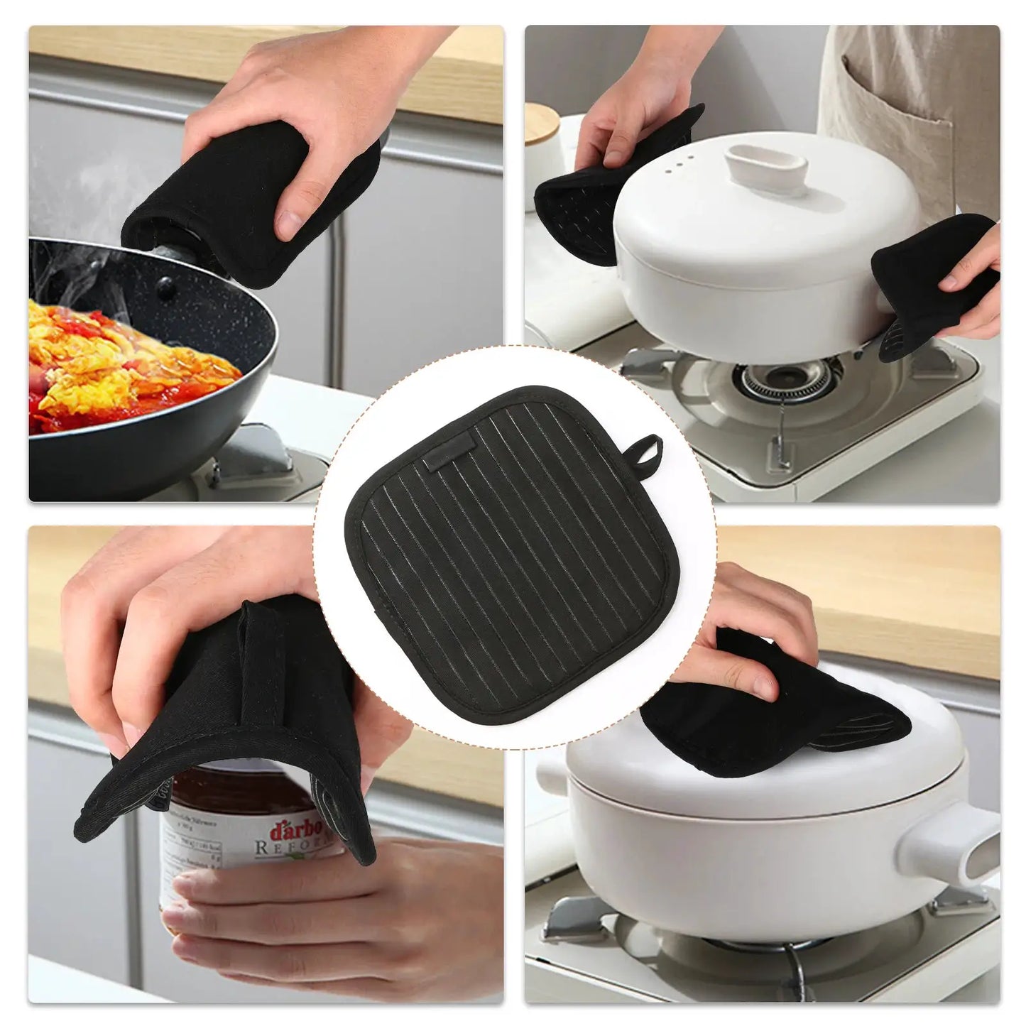 Oven Mitts | Cotton Silicone | Heat Resistant Non-Slip | 1 Pair