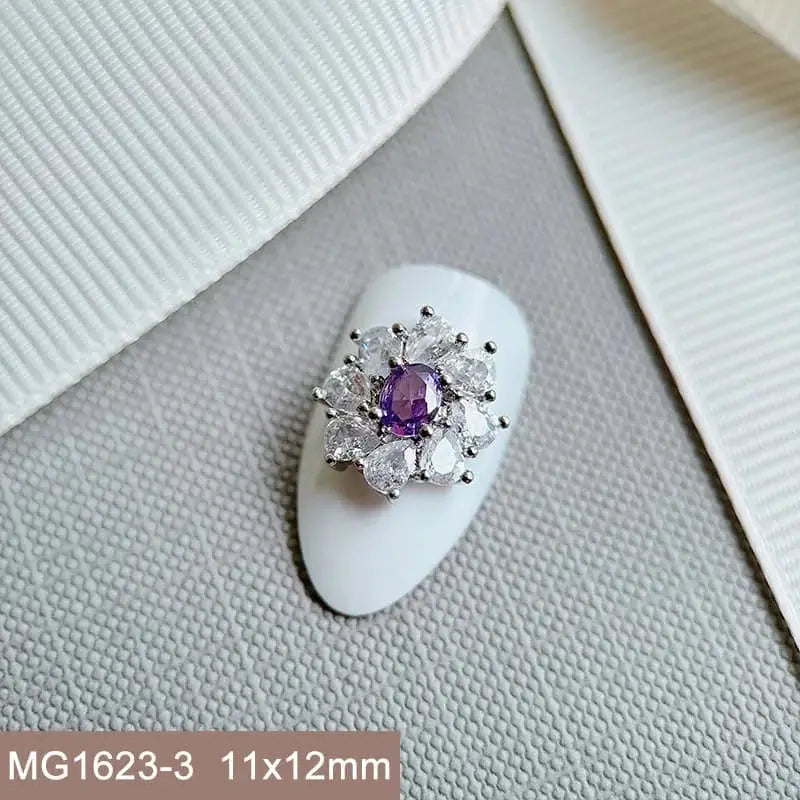10pcs Luxury Flower Laurel Wreath Zircon Metal Nails Jewelry Decorations DIY Wearing Nail Art Accessories Charms Parts Supplies from PriceLows™