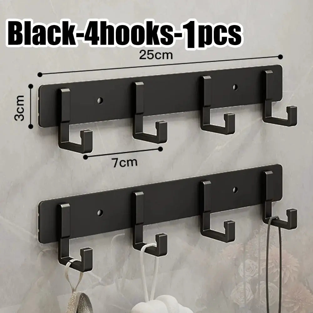 Kitchen space aluminum punch-free hooks are easy to install kitchen utensils storage hooks bathroom bathrobe towel hangers from PriceLows™