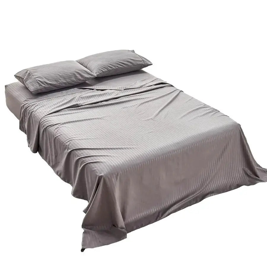 Striped Sofa Bed Sheets Queen for Sleeper Sofa Bed with 46 Deep Soft Brushed 1800 Microfiber 4 Piece Bedding Set 60x74x6 Grey from PriceLows™