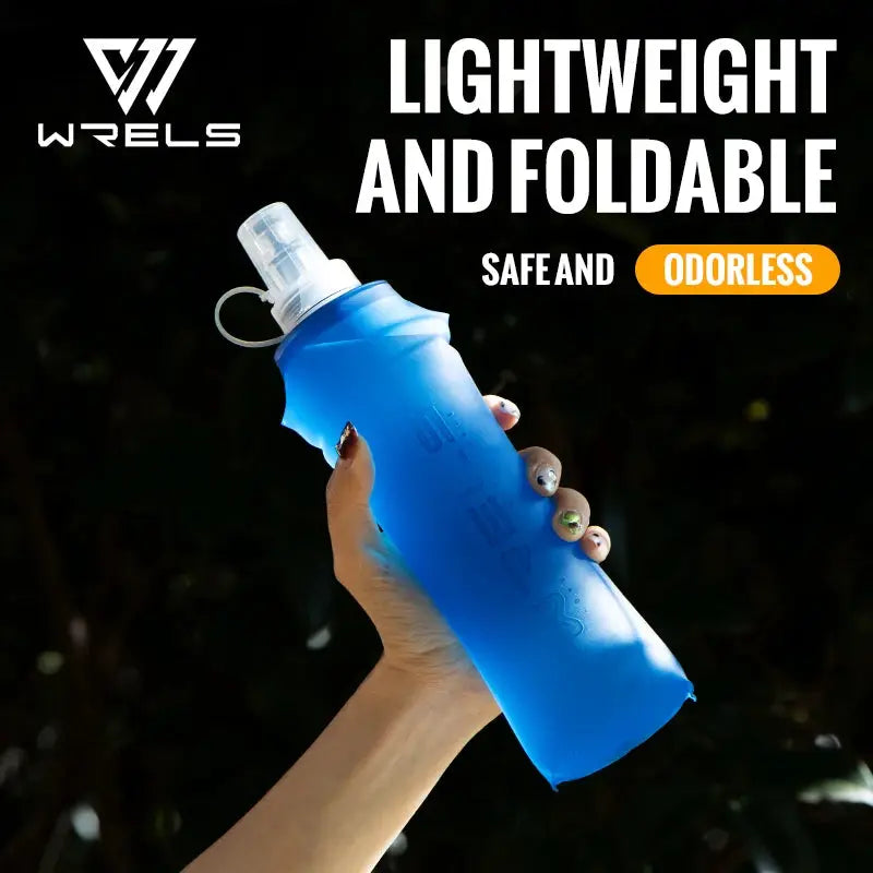 WRELS Folding Collapsible Water Bottle Running Water Bottle Soft Flask TPU BPA-Free Camping Hiking Travel Folding Water Bottle from PriceLows™