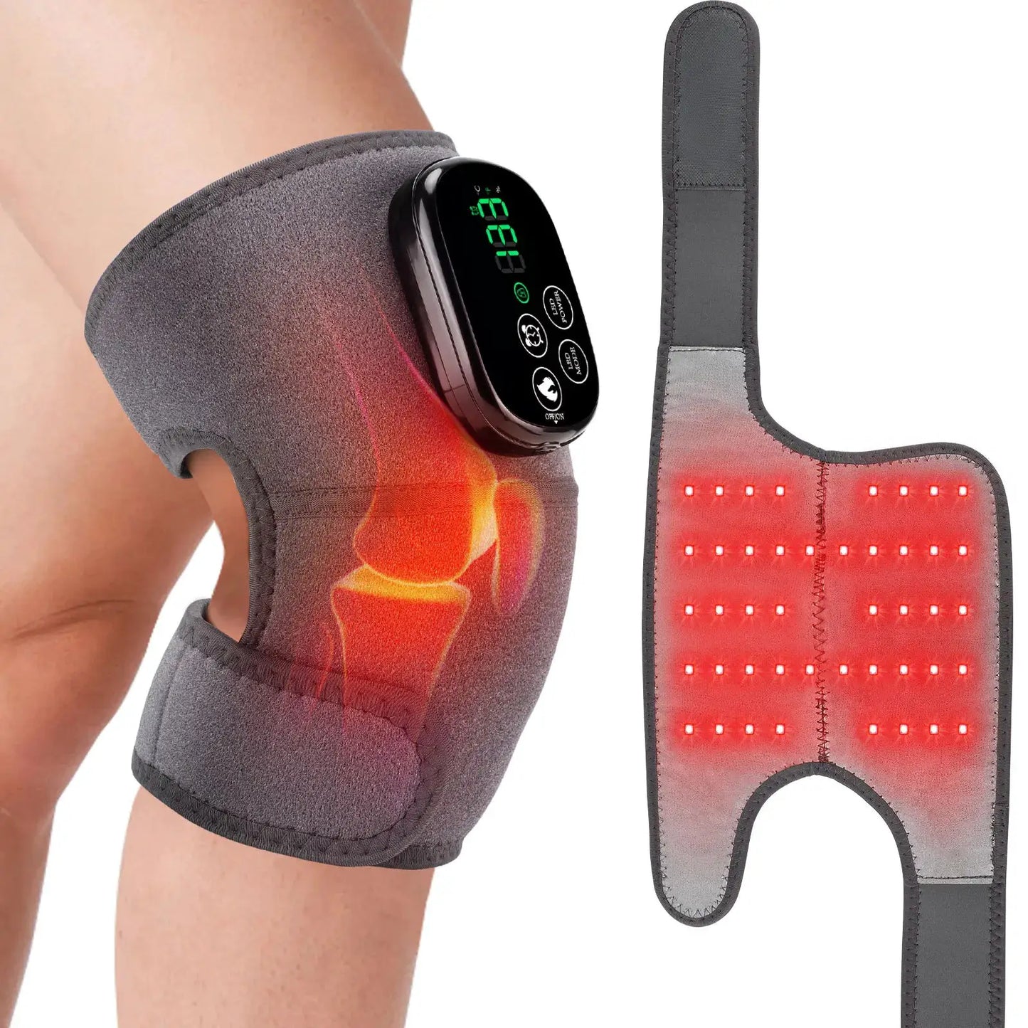 Multi-Function LED Heating Pad | Knee Shoulder Elbow Brace | 660 And 850NM Light | 3 In 1 Thermal Support