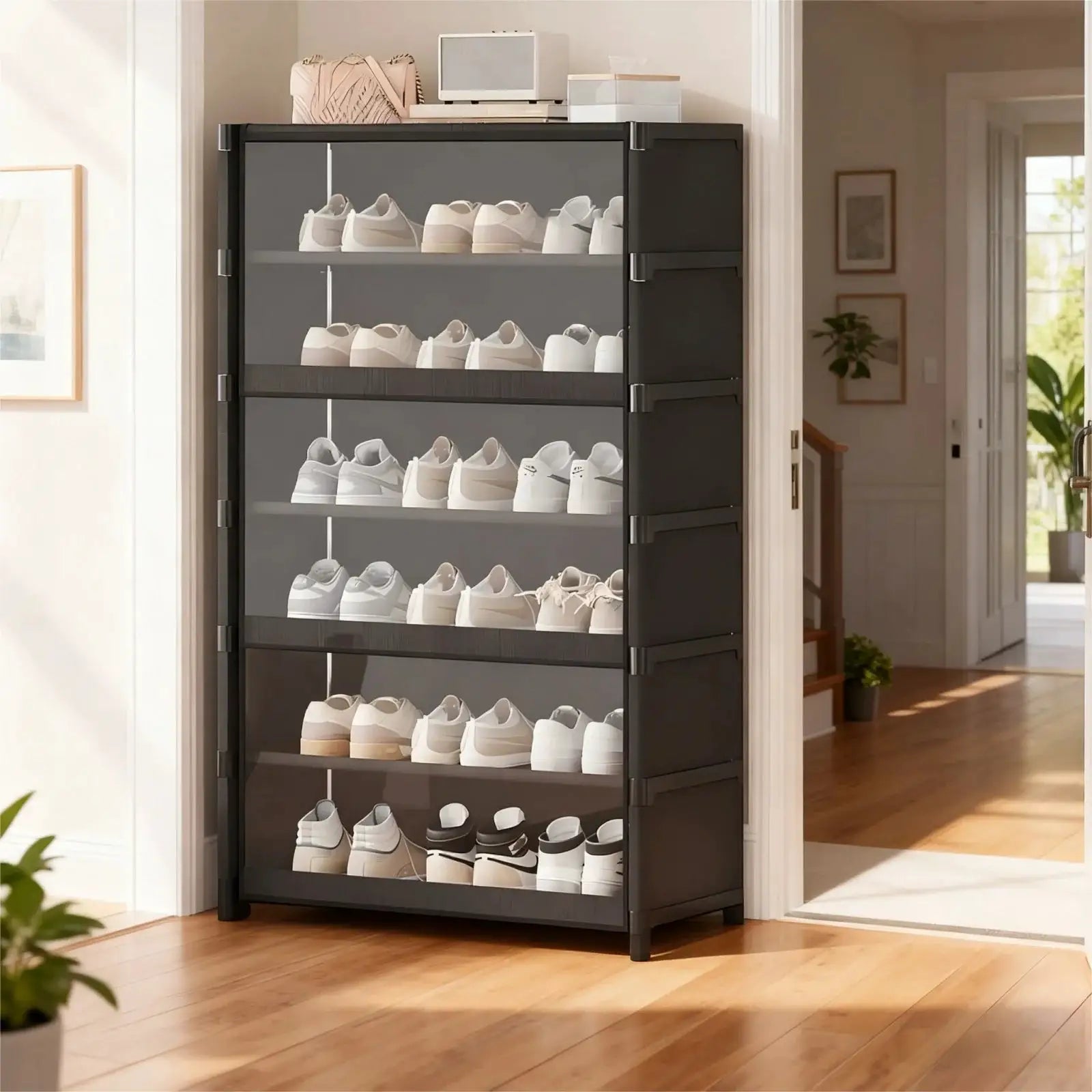 5/7-Layer Shoe Cabinet Dustproof Shoe Rack Shoe Hanger Organizer Shelf Holder Shoe Storage Cabinet Space Saving With Clear Lid from PriceLows™
