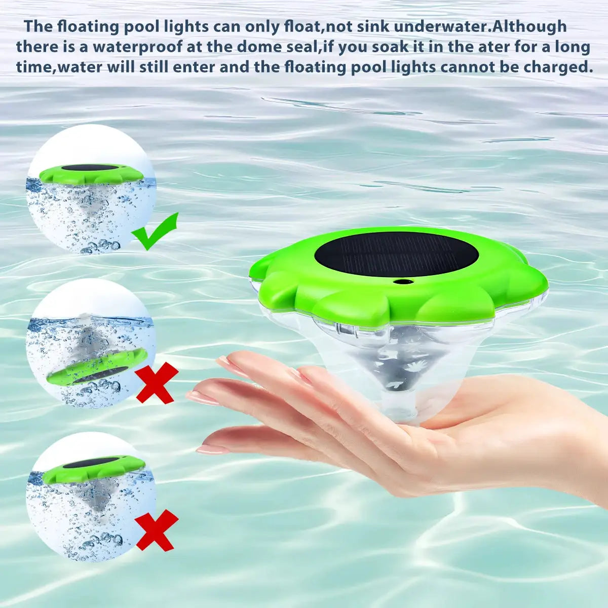 Solar Pool lights IP68 Waterproof Solar-Powered Floating Pools Light for Bathtubs Ponds Pool Parties Water Decorations from PriceLows™