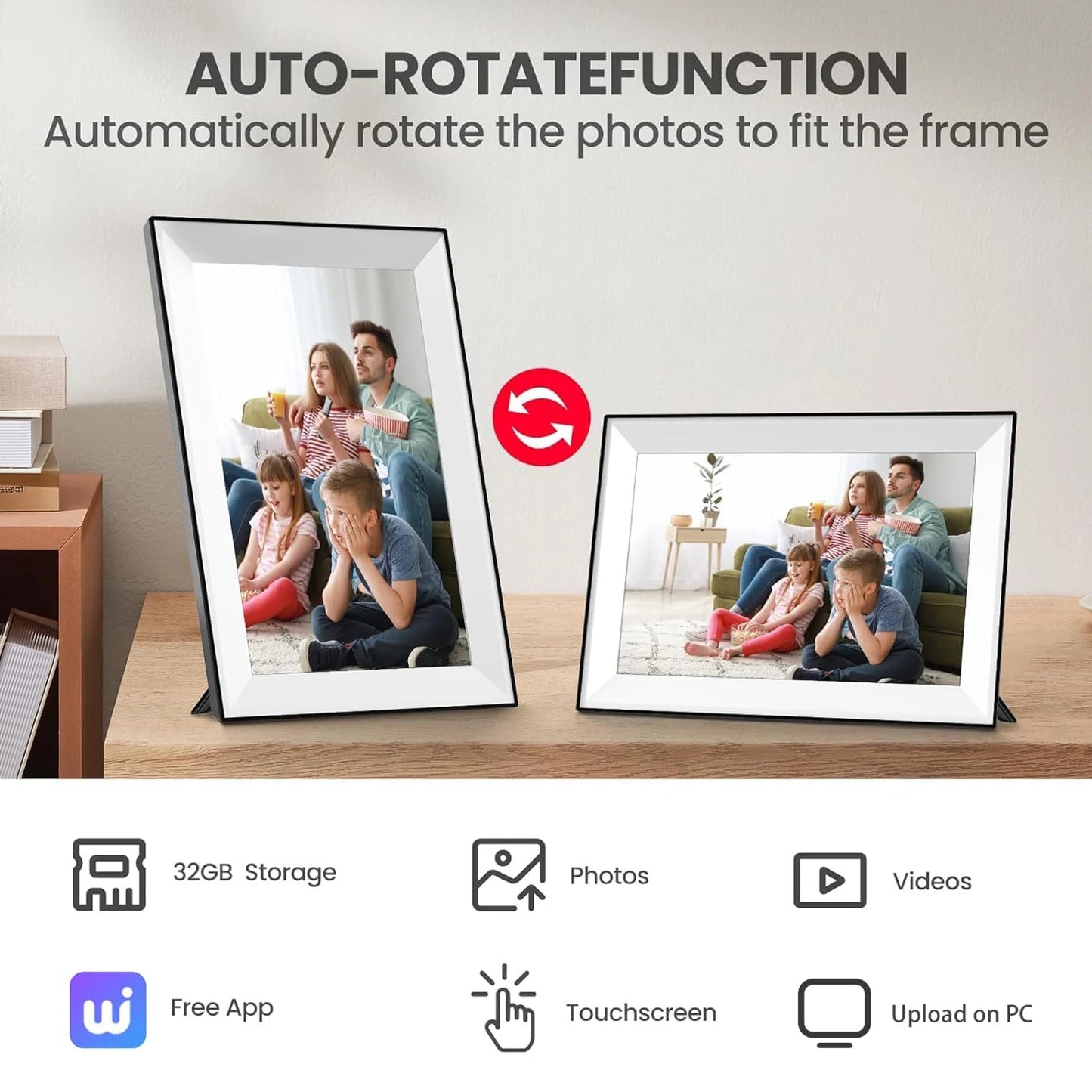 Digital Picture Frame | 10.1 Inch Display | 1280x800 IPS HD | 32GB WiFi