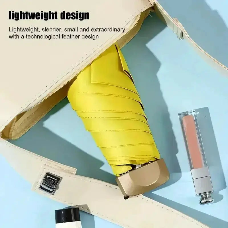Compact Travel Umbrella | UPF50+ UV Protection | 5 Fold Collapsible