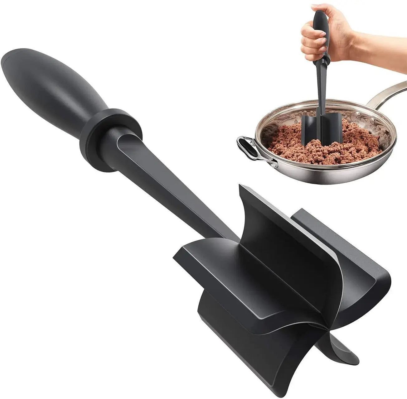 1pc Meat Chopper, Hamburger Chopper, Premium Heat Resistant Masher And Smasher For Hamburger Meat, Ground Beef, Ground Turkey from PriceLows™