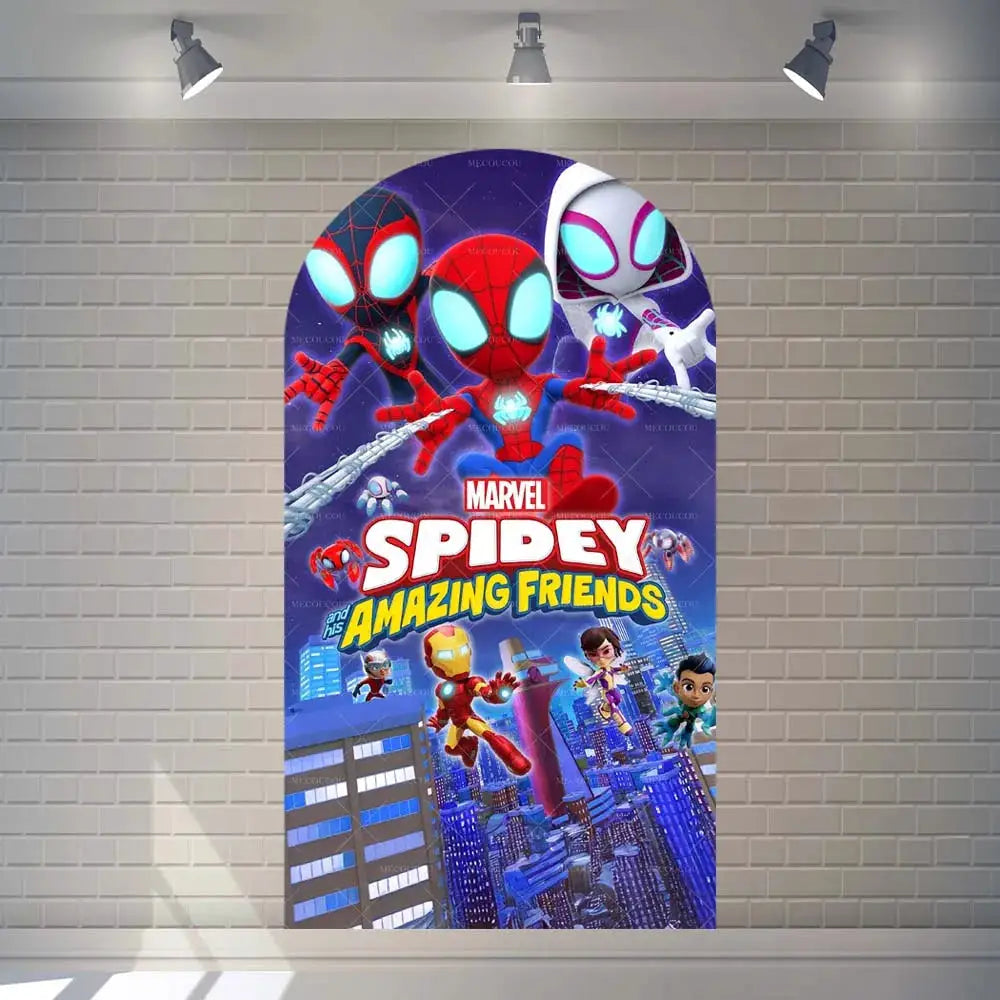 Spider-Man Arch Backdrop | Custom Name | Birthday Theme | Standard Size