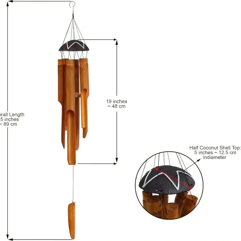 1piece handmade bamboo wind chime, ideal choice for summer birthdays/hotels/homes/bedrooms/weddings/outdoor decorations and gift from PriceLows™