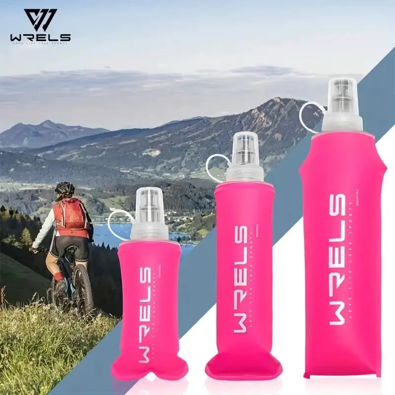 WRELS Collapsible Folding Water Bottle TPU BPA-Free Outdoor Sport Marathon Leak Proof Soft Flask Running Hydration Water Bottle from PriceLows™