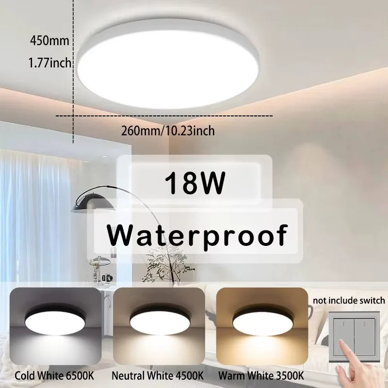 Waterproof LED Ceiling Light | 30W-40W | 220V | Black