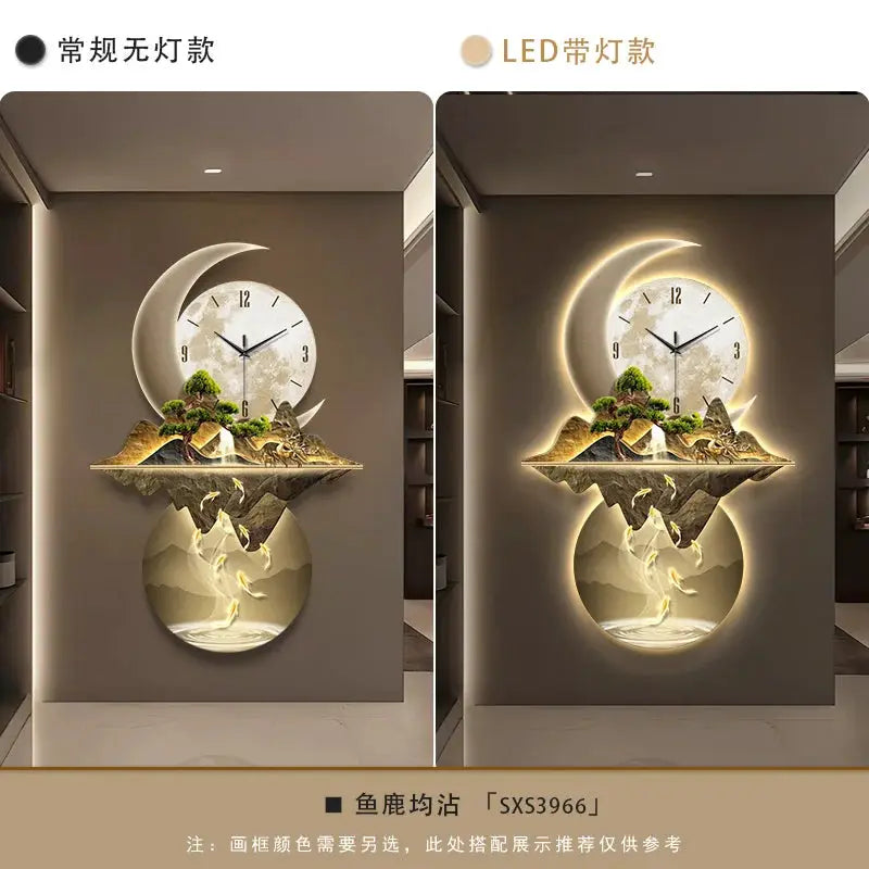 Aesthetic Minimalist Living Room LED Wall Clock Luxury Restaurant Digital Clock Corridor Wall Lamp Mute Hang Clock Home Decor from PriceLows™