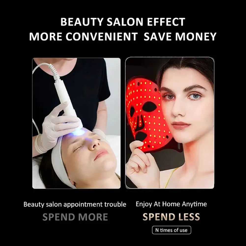 7Colors LED Face Mask with 110pcs Lamp Beads Photon Red Light Therapy Repair Skin Beauty Wireless Flexible Facial Masks from PriceLows™