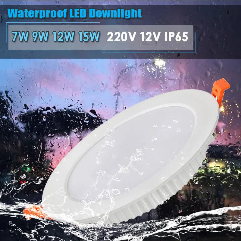 LED Waterproof Downlight | IP65 | Voltage 220V And 12V | 7W 9W 12W 15W