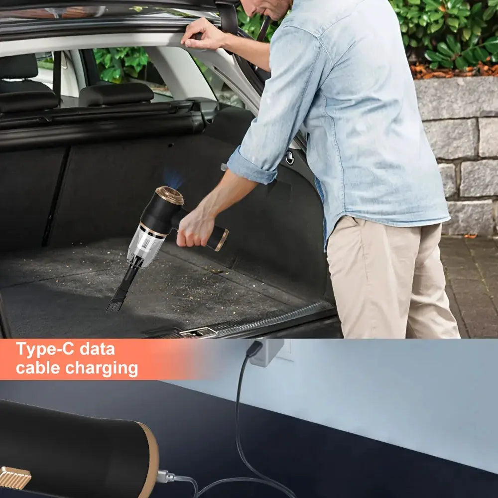 Portable cordless car vacuum cleaner, home appliance, suitable for cars, bedrooms, carpets, pet hair, high-power device from PriceLows™