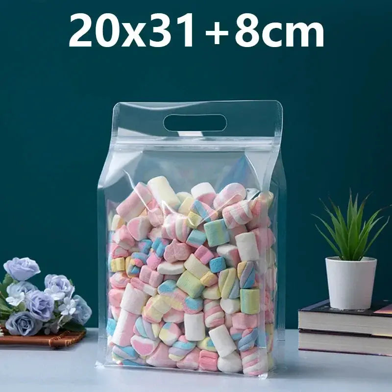 Zip Lock Bags | Capacity 150ml | Stand Up Pouches With Handle | 50 Pcs