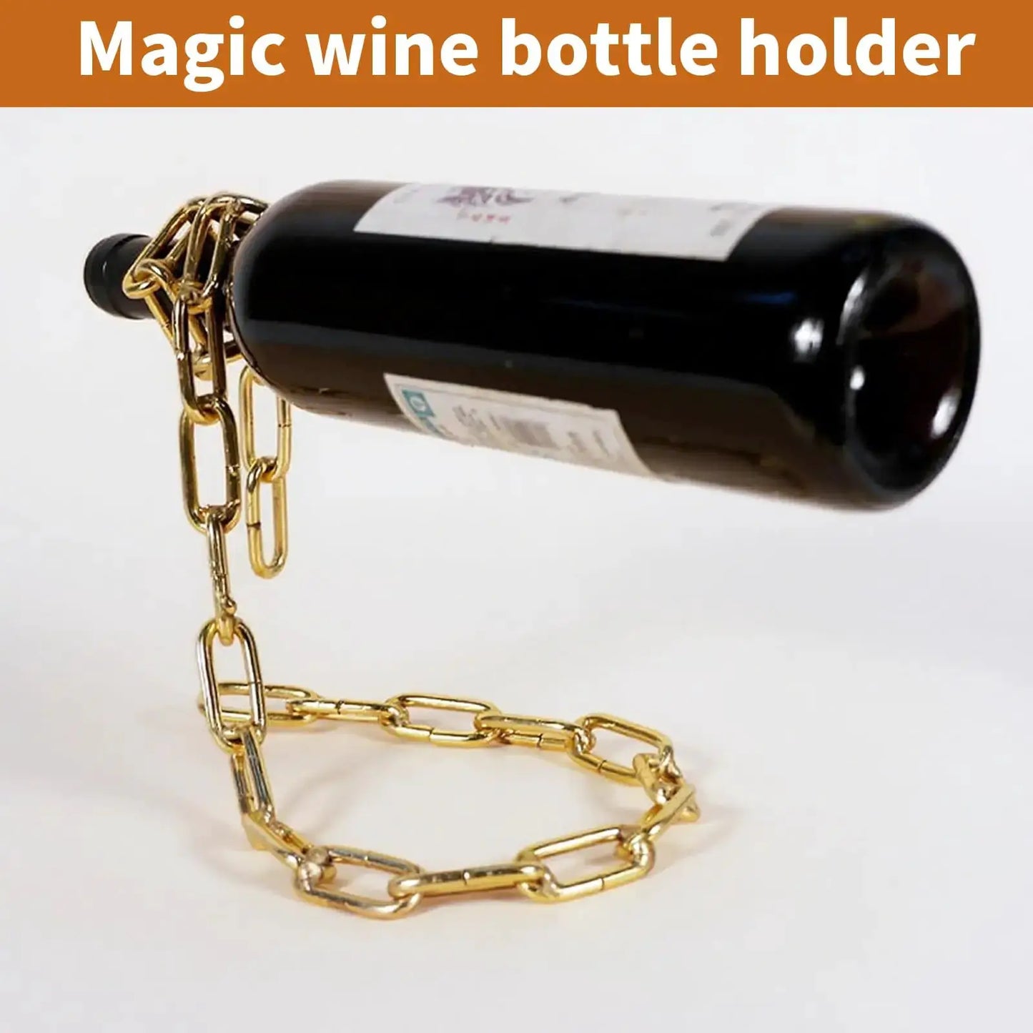 Floating Wine Bottle Holder - Magic Steel Chain Wine Rack for Suspended Display - Holds Any Long-Neck Wine Bottles from PriceLows™