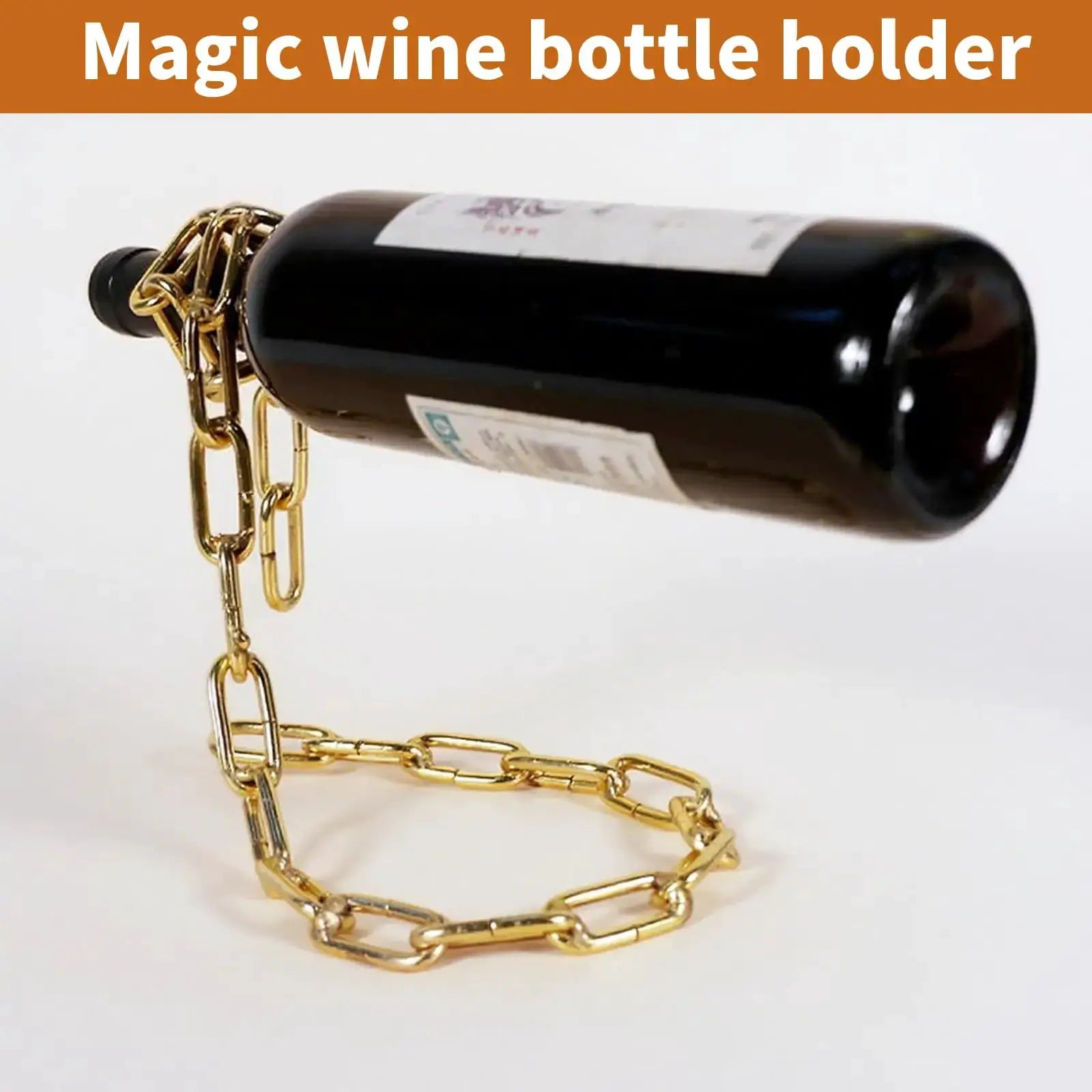 Floating Wine Bottle Holder - Magic Steel Chain Wine Rack for Suspended Display - Holds Any Long-Neck Wine Bottles from PriceLows™